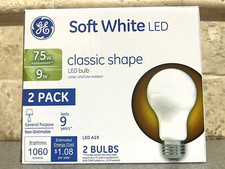 GE 75-Watt EQ A19 Soft White LED Light Bulb 2-Pack