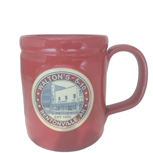 Deneen Pottery Mug Walton’s 5 & 10 Cent Store Walmart Forerunner Red Coffee Cup