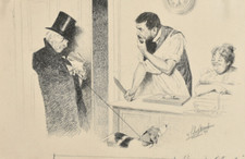 Pencil Drawing at the Butcher's, 1898 | Victor Schramm, Meggendorfer Leaves