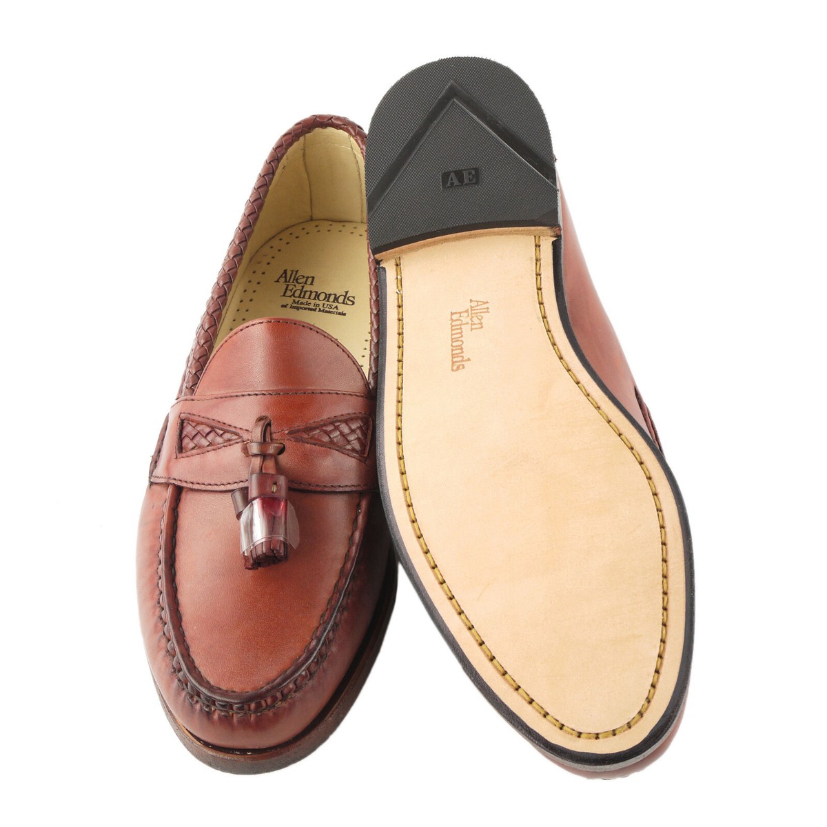 NEW Old Stock ALLEN EDMONDS Maxfield Tassel Loafers 9 D Chestnut