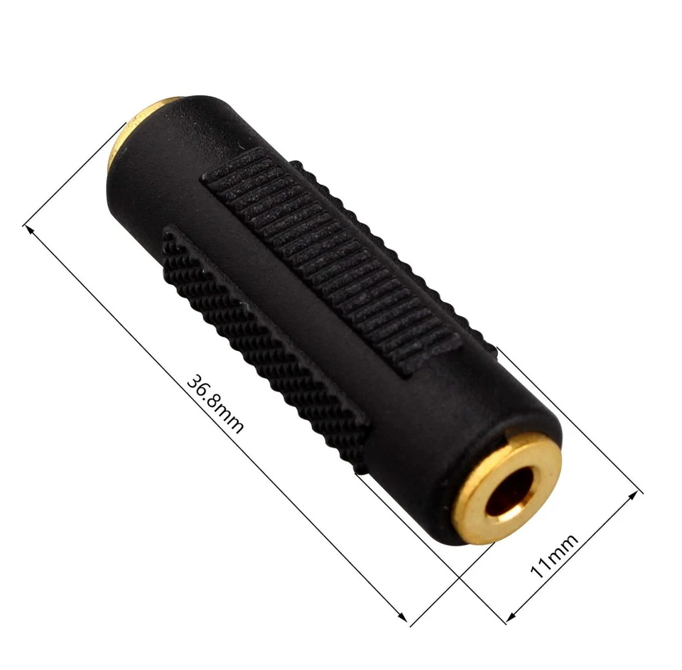 3-Pack Plastic 3.5mm Female to Female Audio Coupler Stereo Jack Cable Adapter - Image 2 of 4