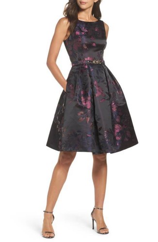 ELIZA J FLORAL BROCADE EMBELLISHED BELT 
