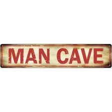 Man Cave Novelty 3"x12" metal street sign plaque Home Door Garage Wall Decor