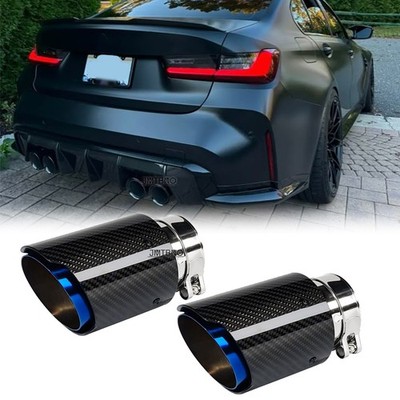 For G20 G21 M340i 330i 2.5'' Inlet 3.5'' Outlet Muffler Exhaust Tips Carbon Fiber