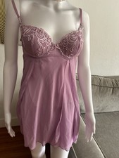 Y2K Delicates Babydoll Lace Slip Dress M Purple embroidery Fairy