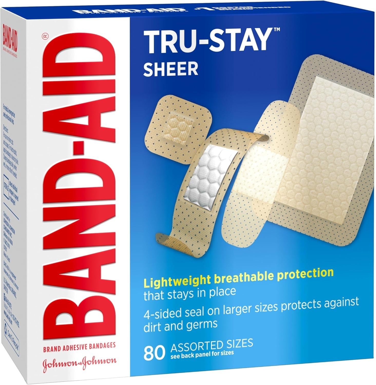 Band-Aid Brand Tru-Stay Sheer Strips Adhesive Sterile Bandages for First Aid & W