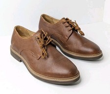Hush Puppies Detroit Plain Toe Oxford, Brown Leather, Men's 9.5