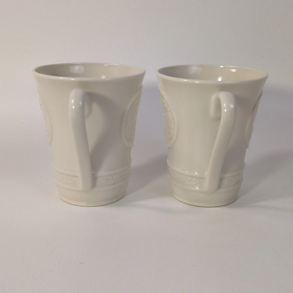 BELLEEK Classic - Juego de 2 tazas artesanales irlandesas - 10 oz - Taza de té hecha a mano en Irlanda Foto 2 de 4