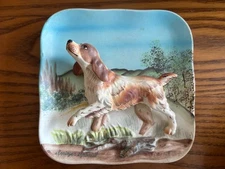 Napco Ceramic 3D Springer Spaniel Wall Hanging Plaque Japan 5x5",  B3871