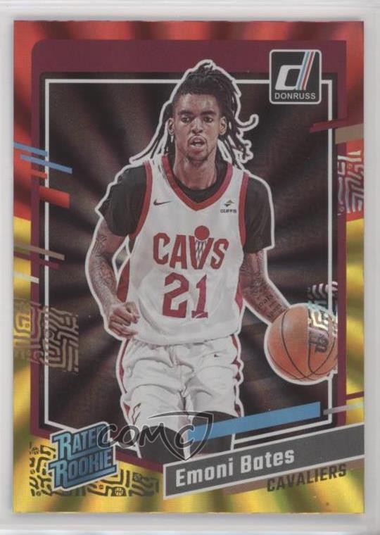 2023 Panini Donruss Rated Holo Red & Gold Laser Emoni Bates #205 Rookie RC 1h1u