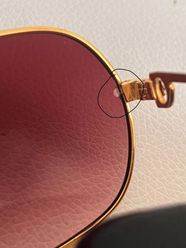 复古卡地亚巴黎镀金太阳镜尺寸 59-14-140 法国制造 — 第 3/4 张图片
