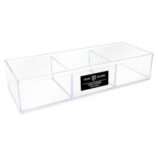 Large 3-Compartment Acrylic Stackable Organizer 12.9" L x 5" W x 2.7" H , Mu...