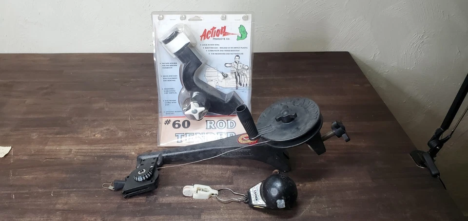 Downrigger manual Cannon Mini-Troll con pluma de 12 pulgadas cable de 100 pies más soporte de varilla  Foto 2 de 4