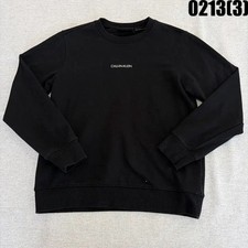 Calvin Klein Black Crewneck Sweatshirt, Size L, Men