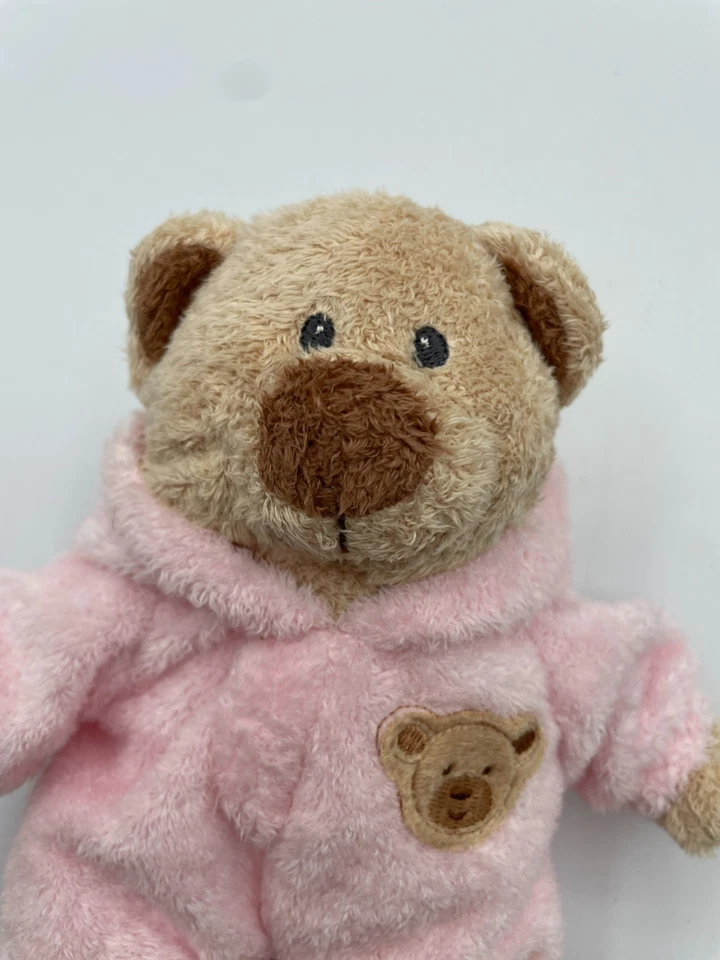 New Ty Pluffies Baby PJ Bear Pink Bunny NON-Removable Pajamas Plush 7" 2007 - Image 3 of 4