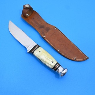 WESTERN. BOULDER COLO. PAT. # WHITE PEARL COMPOSITION HUNTING KNIFE