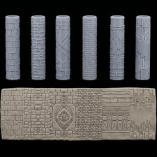 Premium 6-Piece Clay Texture Roller Set for Tabletop Terrain Dioramas - Assort