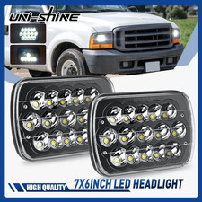 2x 5x7" 7X6" LED Headlights For 1999-2010 Ford F250 F350 F450 F550 Super Duty