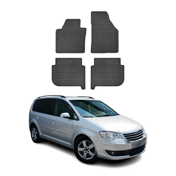 Omac Gummi FußMatten FüR VW Touran 2003-2010 Automatten Gummi Schwarz 4Tlg-image