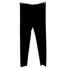 Eileen Fisher Black Ponte Knit Slim Leggings XS P6631M Made in USA Womens