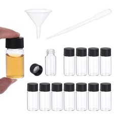 10ml Clear Glass Vials, 100 Pack Sample Vials with 3 Dropper 2 Funnel
