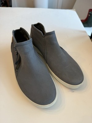 ECCO Women's Soft 7 Low Cut Zip Booties Gray  Nubuck Leather. Size 38/ US 7-7.5