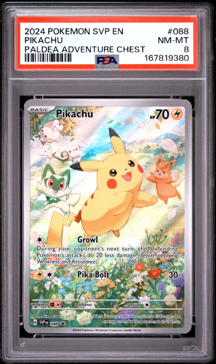 2024 Pokemon Svp En-Sv Black Star Promo Pikachu #088 PSA 8