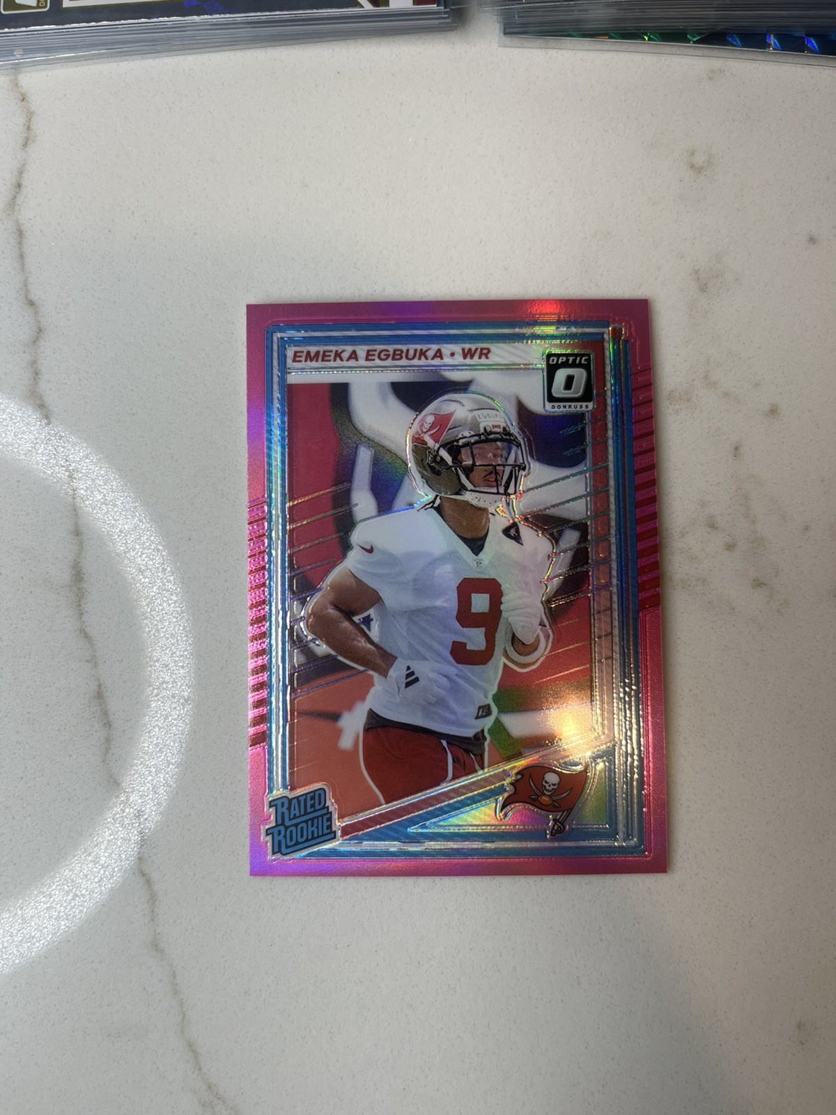 2025 Panini Donruss - Rated Rookie Emeka Egbuka #375 Optic Preview Pink Prizm...
