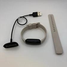 Fitbit Inspire 2 White Activity Tracker Extra Band & Charger Tested Works FB418
