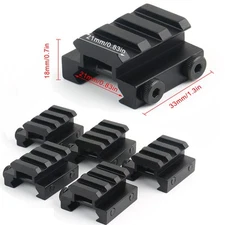 Flat TOP Half 1/2 INCH Mini Riser Block Mount 3 Slot for 20mm Picatinny Rail USA