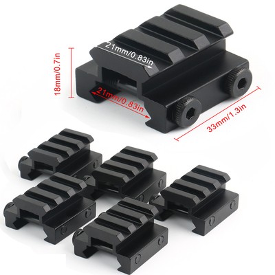 Flat TOP Half 1/2 INCH Mini Riser Block Mount 3 Slot for 20mm Picatinny Rail USA