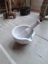 MORTIER et Pilon PORCELAINE Blanche Pharmacie Apothicaire
