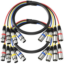 2 Pack Professional 4 Channel XLR Snake Cables 3FT, Noise Free and Long-Lasting