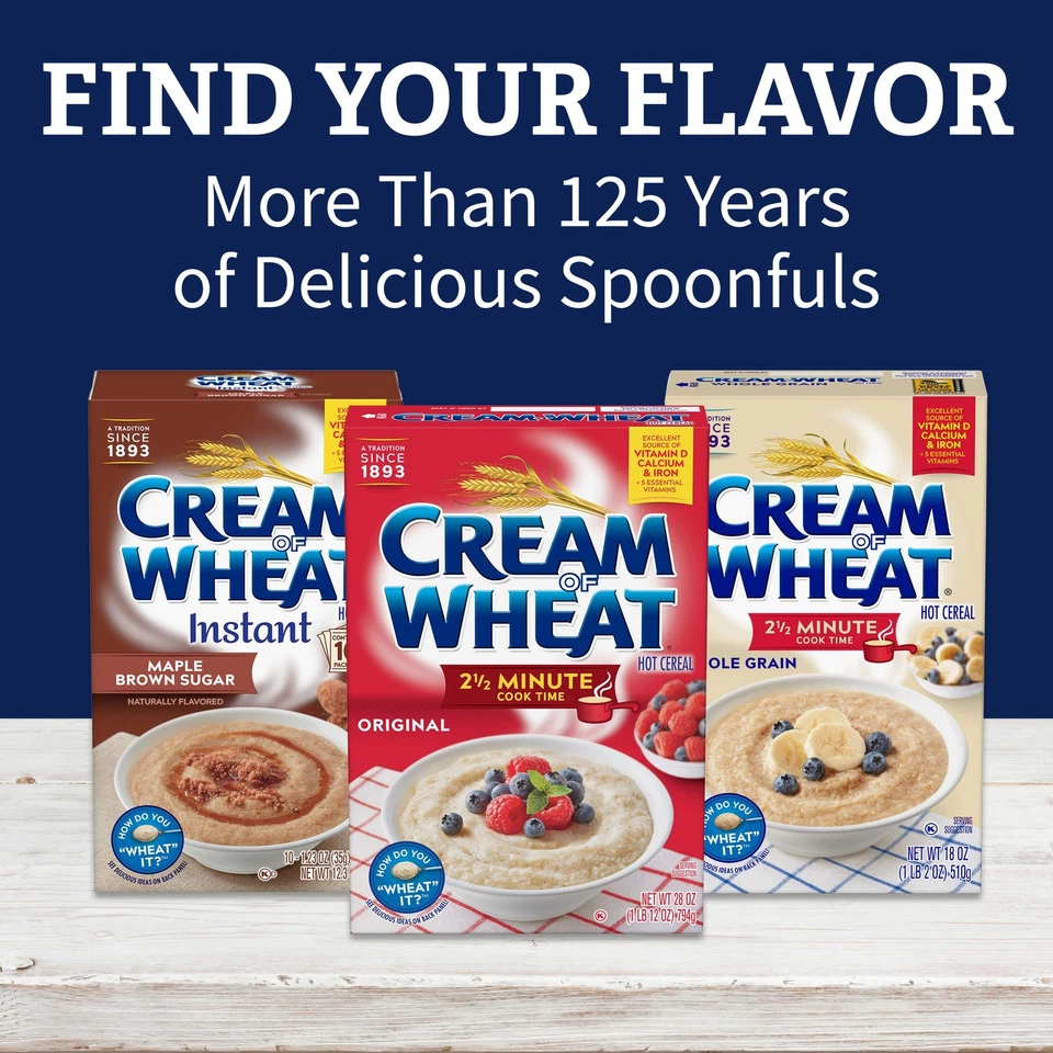 Crema de trigo cereal caliente de grano entero 2 1/2 minutos de tiempo de cocción paquete de 18 onzas de 12 Foto 4 de 4