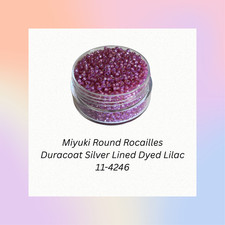 Miyuki 11/0 Round Seed Beads 11-4246 Duracoat Silver Lined Dyed Lilac 20 Grams