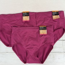 NWT 3 Pair Bali Brief Panties 2361 One Smooth U Size 7/L Maroon Deep Mauve