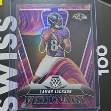 Lamar Jackson 2025 Panini Mosaic Visionary Prizm Insert #2 Baltimore Ravens
