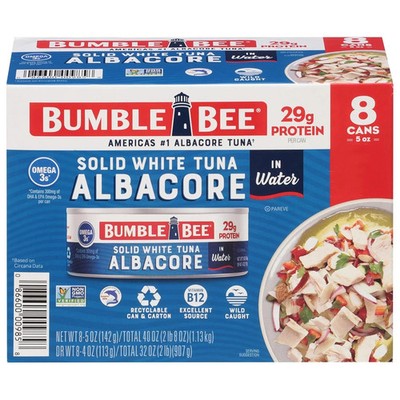 Solid White Albacore Tuna in Water, 5 Oz Can (Pack of 8) - Wild Caught Tuna - 29