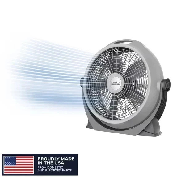 Lasko Wind Machine 20" 3-Speed Pivoting Head Air Circulator Fan A20304, Gray