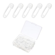 50PCS Plastic Safety Pins, 1.1" Knitting Markers Crochet Clip, White