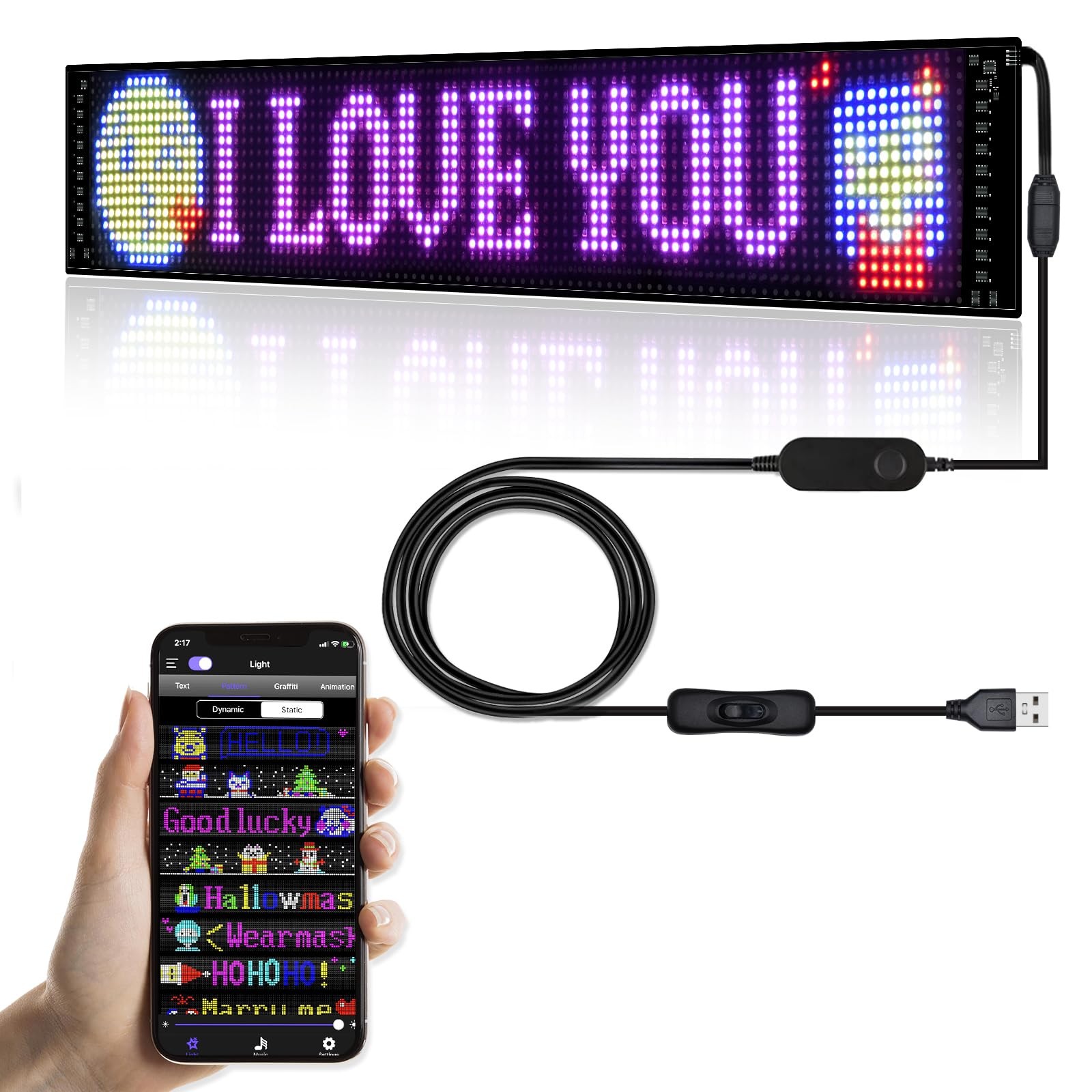 Programmable LED Sign for Business,Flexible Digital Sign,Scrolling LED Sign,B...