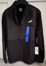 Puma Men's Polar Fleece Zip Up Jacket LARGE, Black , PFA24VMO-16589 NEW, NWT  
