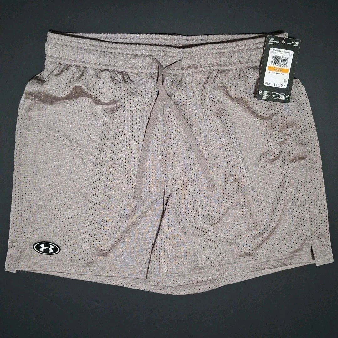 Under Armour 1383355 Mens' Small UA Icon Mesh 5" Shorts, Tetra Gray