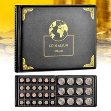 Coin Collection Album Book 300 Pockets Holder Organizer Case for 20-38mm Coins