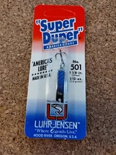 NOS   Luhr Jensen     Super Duper  501     Chrome Blue Fishing Lure 