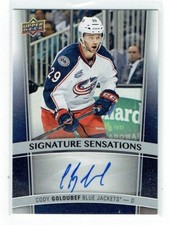 15-16 UD Upper Deck Series One Signature Sensations  Cody Goloubef  Auto