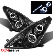 Fits 2000-2005 Toyota Celica Black Bezel Halo Projector Led Headlights Lamp Lr Fits 2000-2005 Toyota Celica Black Bezel Halo Projector Led Headlights Lamp Lr