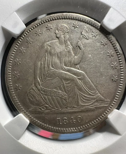 1840 Rev. Of 1839 Liberty Seated Silver Half Dollar SMALL Letters NGC AU Details