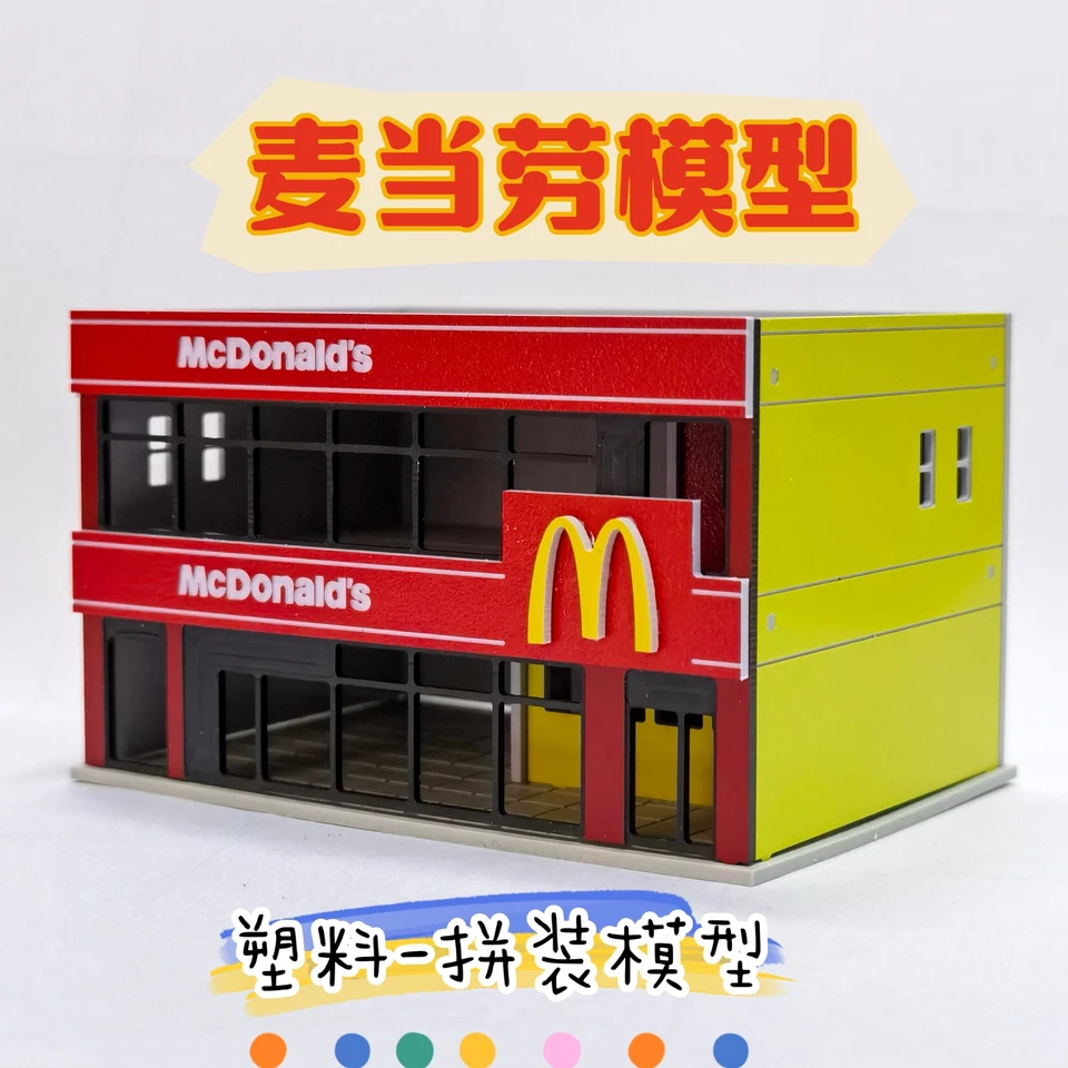 HO/N Scale Outland Models City Layout Fast Food Restaurant Building Scene Model - Image 2 of 4