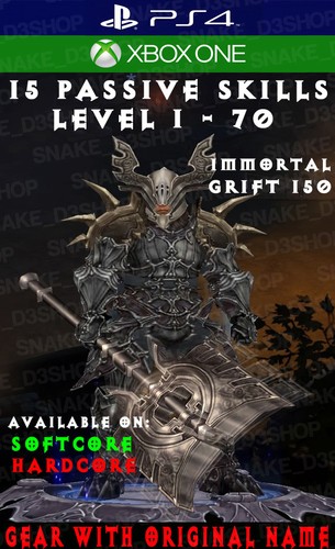 Diablo 3 - PS4 - X.One - Fully Modded PRIMAL Set - Immortal King - Barbarian V2